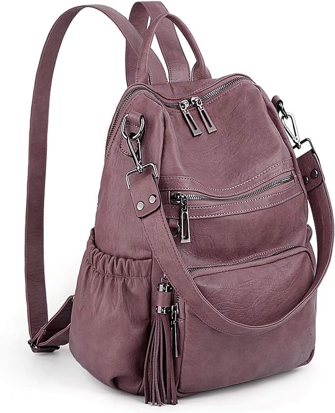 UTO Women Backpack Purse Leather Vegan Ladies Fashion Designer Rucksack Convertible Travel Should... | Amazon (US)