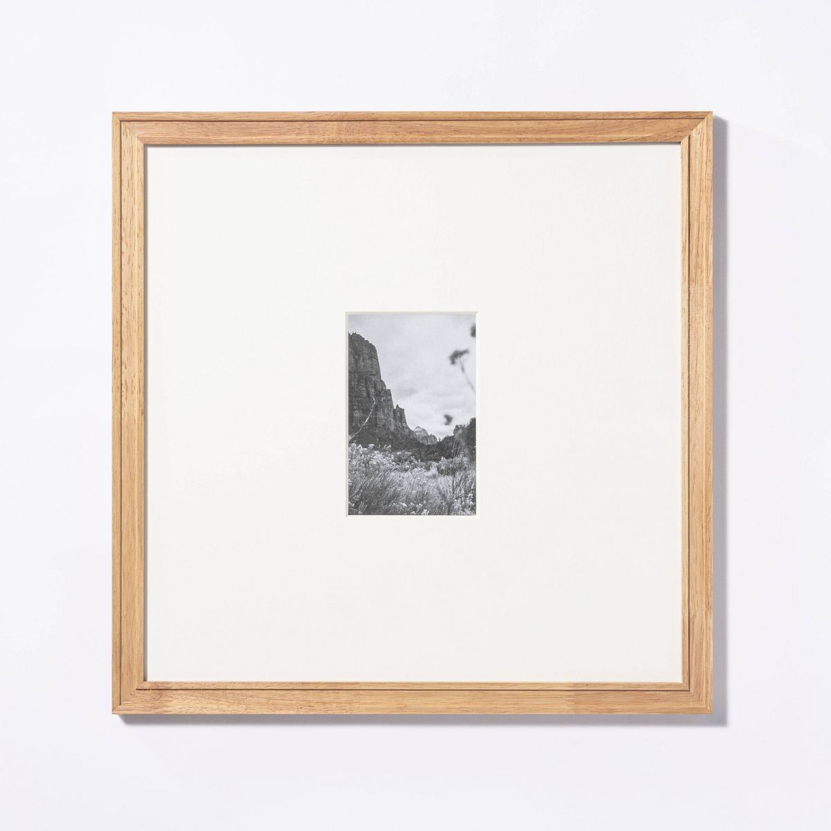 16.24" x 16.24" Matted to 4" x 6" Gallery Frame Natural Wood - Threshold™ designed with Studio ... | Target