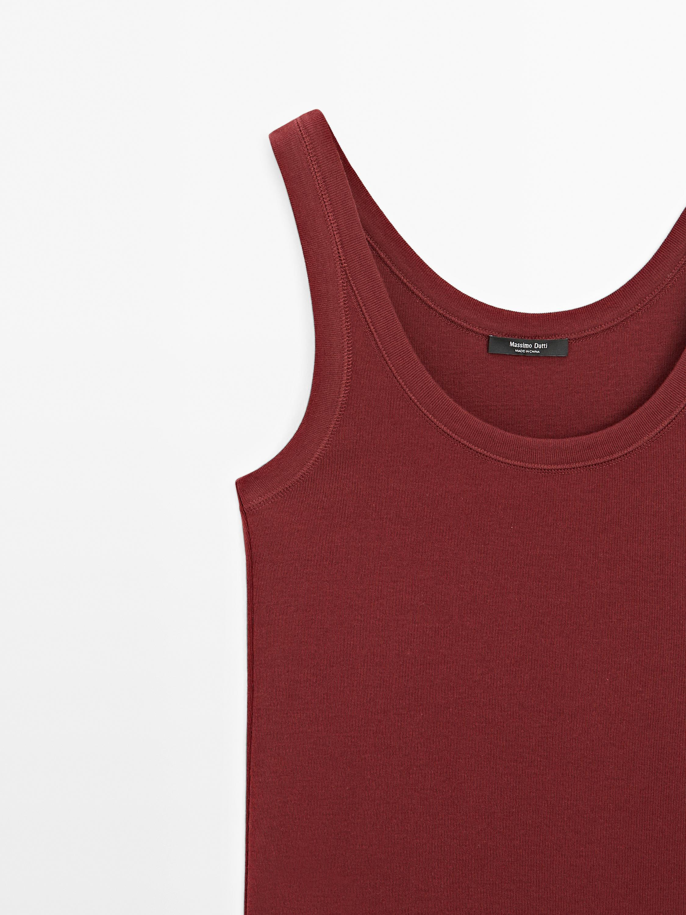 Strappy 100% cotton top | Massimo Dutti UK