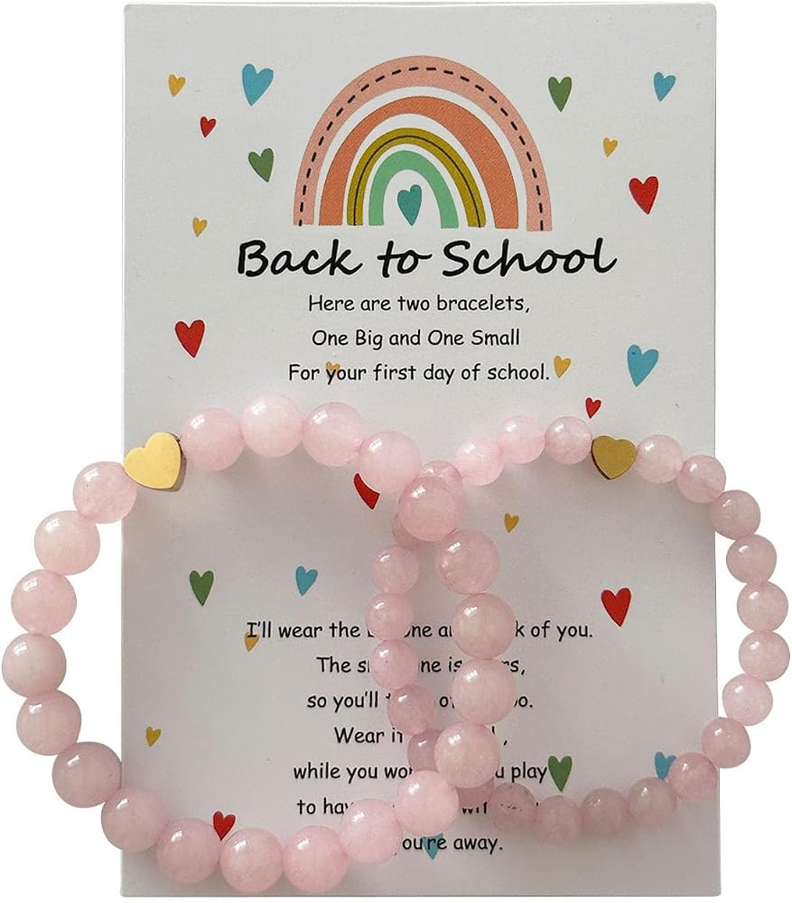 Back to School Bracelets Matching Heart Mommy and Me Wish Strings Bracelet Set First Day of Schoo... | Amazon (US)