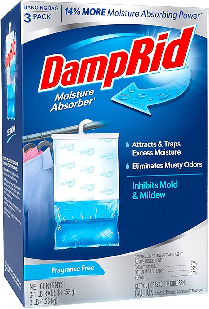 DampRid Fragrance Free Hanging Moisture Absorber, 16 oz., 3 Pack - Eliminates Musty Odors for Fre... | Amazon (US)