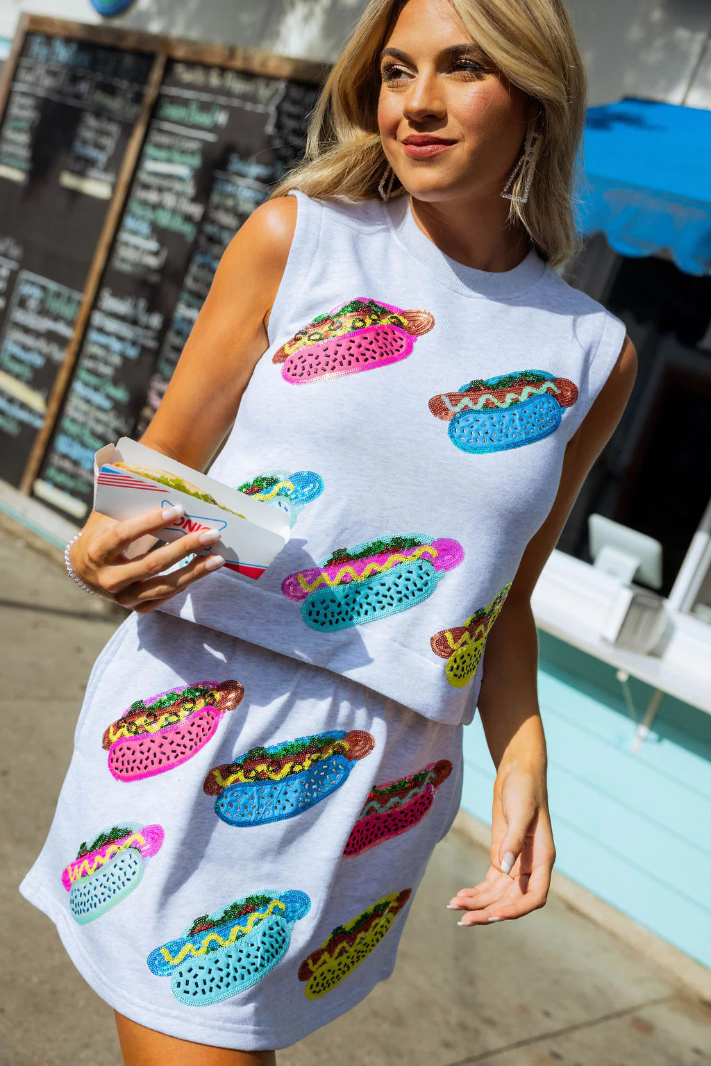 Grey Hot Dog Tank | Queen of Sparkles