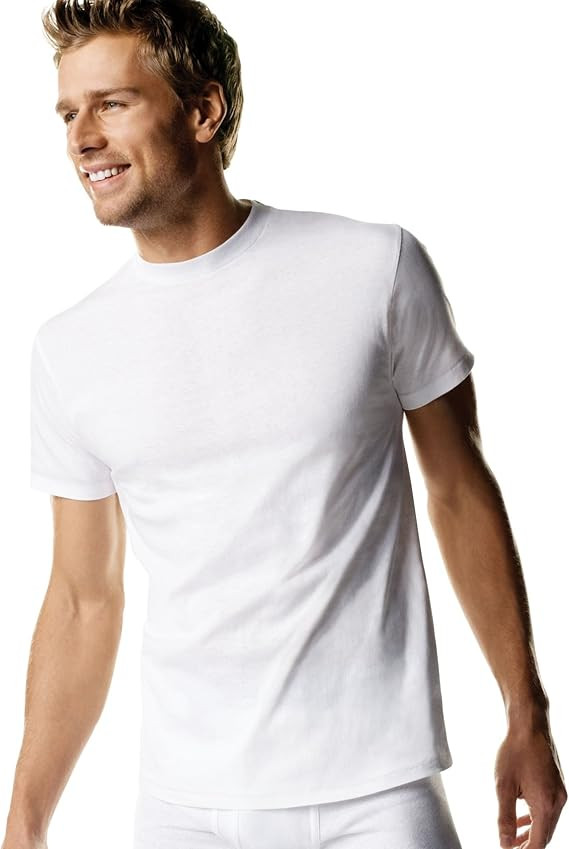 Hanes Men's Tagless Cotton Crew Undershirt – Multiple Packs and Colors | Amazon (US)