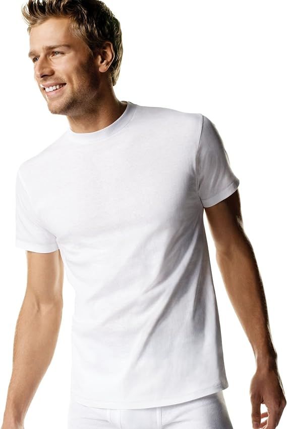 Hanes Men's Tagless Cotton Crew Undershirt – Multiple Packs and Colors | Amazon (US)