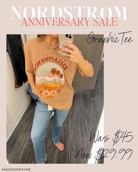 These Billabong graphic tees are under $30 in the NSale 🧡💛 sized down to a small, if you want a really oversized fit order your usual size 

Nordstrom Anniversary Sale, NSale, Nordstrom Sale, Billabong, Graphic Tee, Madison Payne 

#LTKxNSale #LTKsalealert #LTKSeasonal