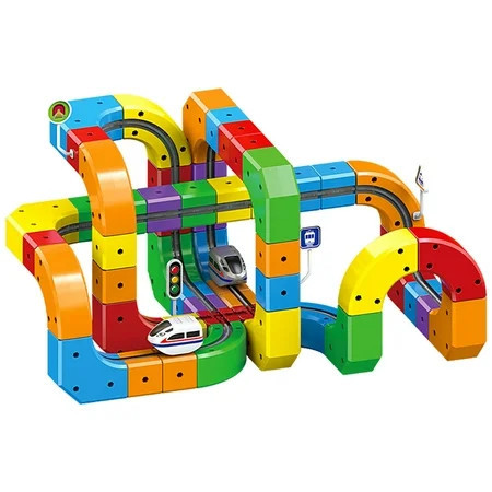Magnetic Track Car Toys, 3D Magnetic Electric Train Set Building Block Tracks Set For Toddler Kid Birthday Party Gift(123pcs) | Walmart (US)