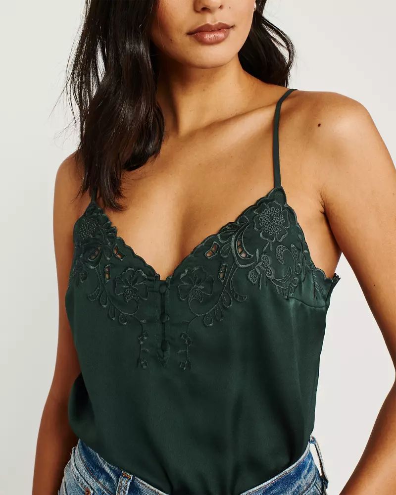 Embroidered Cami Bodysuit | Abercrombie & Fitch US & UK