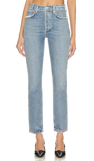 Riley Long High Rise Straight in Quiver | Revolve Clothing (Global)