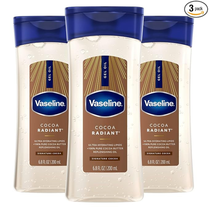 Vaseline Intensive Care Cocoa Radiant Pack of 3 for Glowing Skin Body Gel Oil Made with Pure Coco... | Amazon (US)