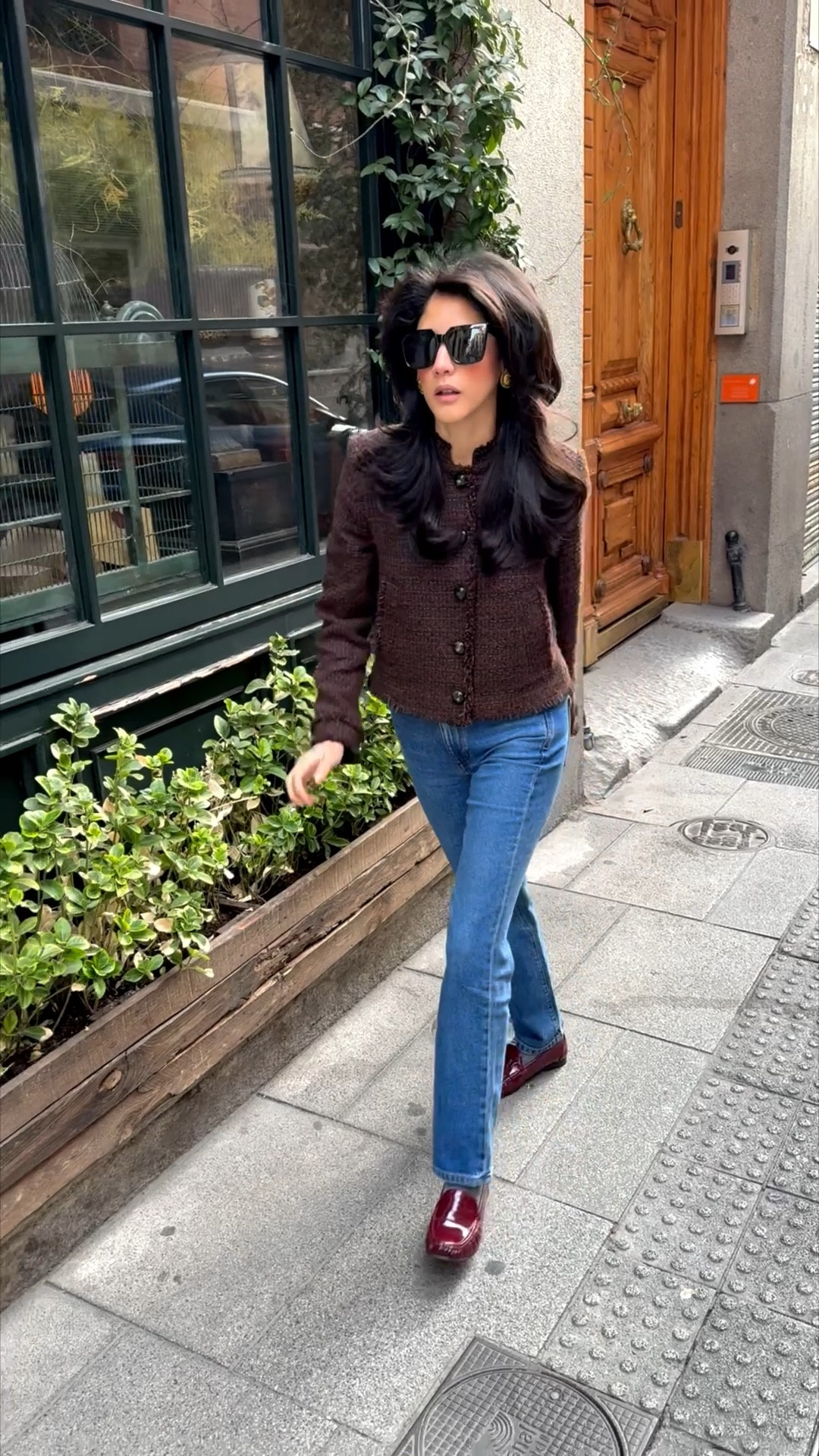 Tweed jacket, jeans, wool socks, loafers 

#LTKWorkwear #LTKTravel #LTKootd