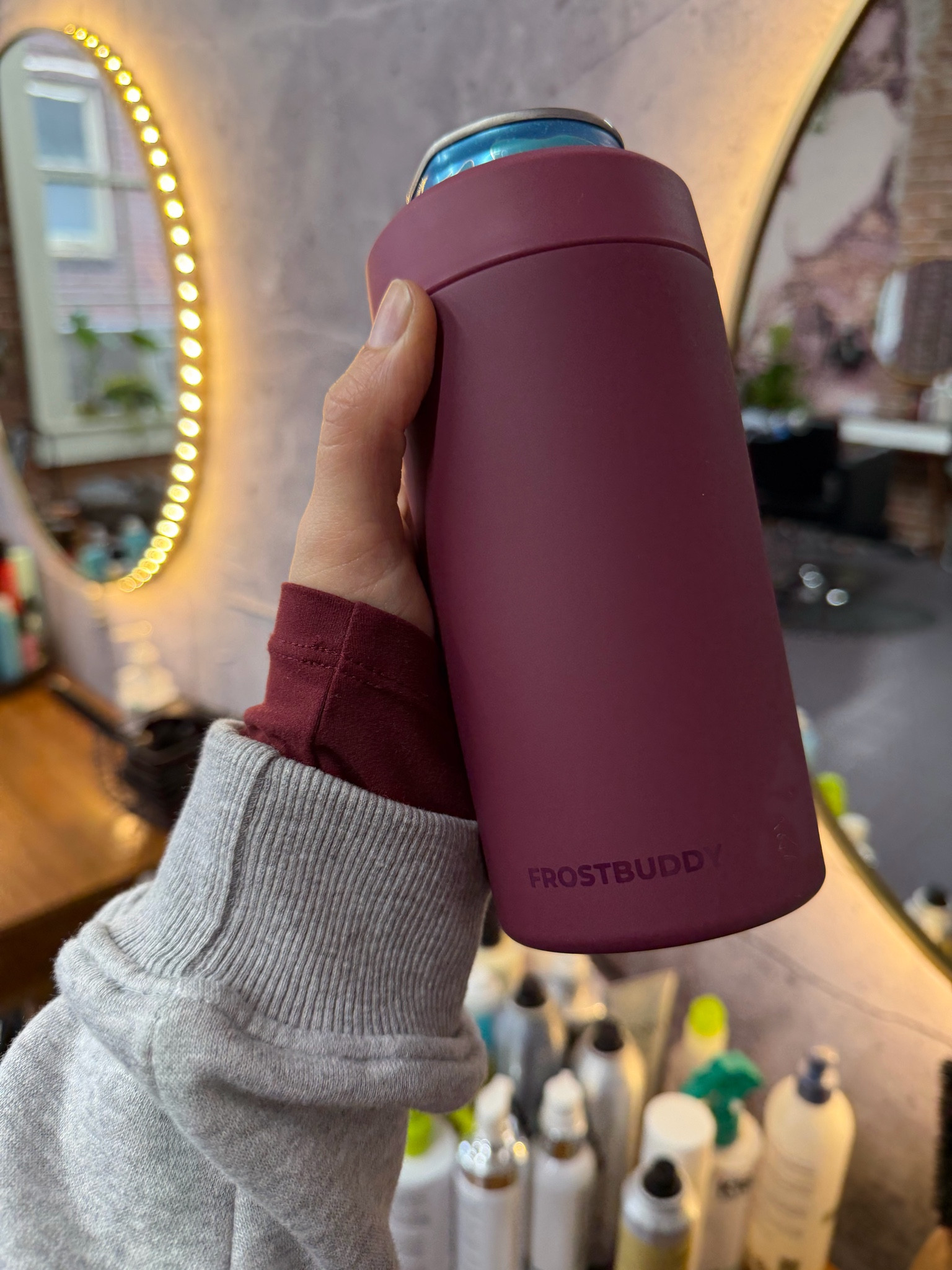 If I don’t have time to stop for a drink or make one I’m obsessed with my frost buddy that keeps my cans ice cold for me all day 

#LTKFindsUnder50 #LTKmomlife #LTKmorningroutine