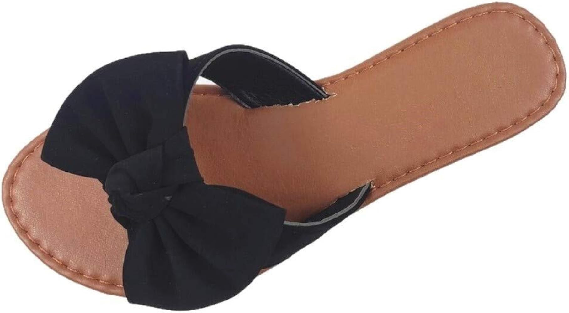 SAMANTHA Sandals Slip On Slide Flat with Twist Knot Bow | Amazon (US)