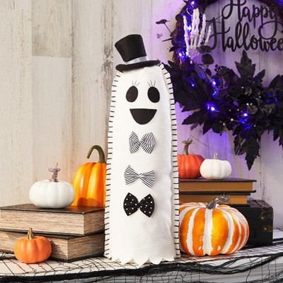 The Lakeside Collection Halloween Plush Ghost With Bowtie Decor - | Target