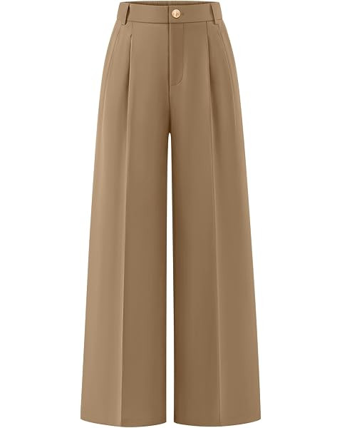 PRETTYGARDEN Womens Spring Wide Leg Palazzo Pants 2026 Trendy Loose Button High Waist Pleated Wor... | Amazon (US)