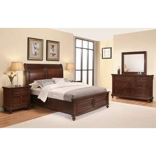 Abbyson Caprice Cherry Wood Bedroom Set (6 Piece) (Rubberwood/Wood - Cherry - King) | Bed Bath & Beyond
