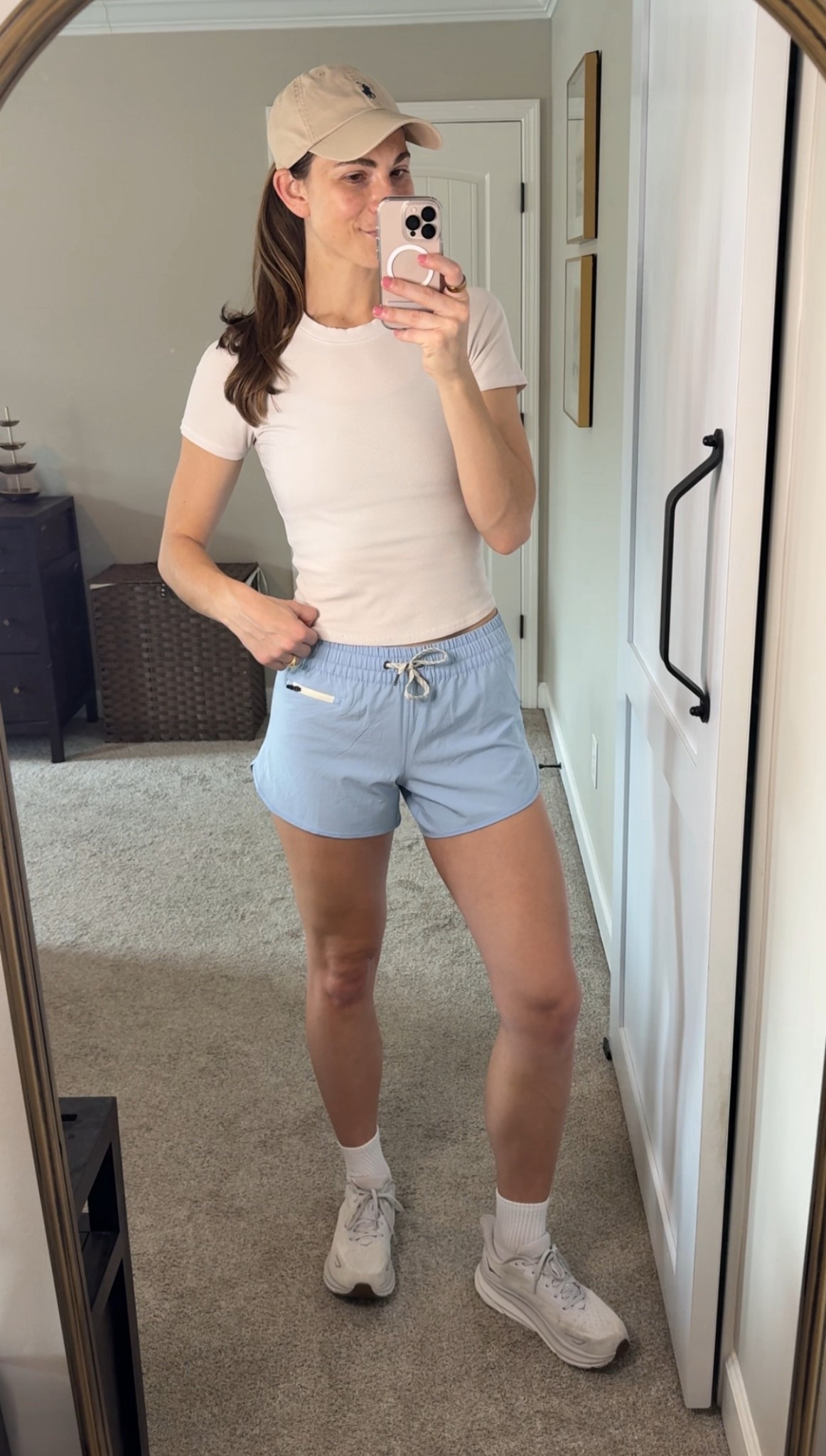 Activewear Summer Outfit 
Vuori light blue activewear shorts - wearing size small. TTS. 
Vuori ribbed short sleeve shirt - wearing size small. TTS 
Sneakers - tts. 

#LTKSeasonal #LTKFindsUnder100 #LTKActive