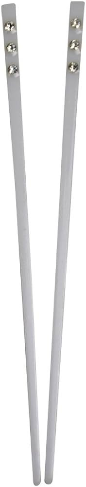 Set of 2 Hair Sticks with 3 Diamonds Chopsticks - White | Amazon (US)