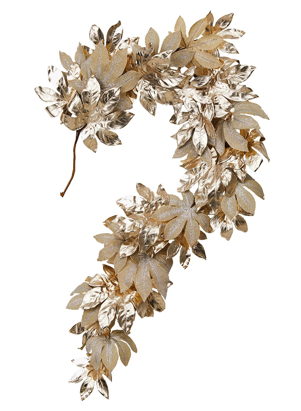 Large Gold Leaf Garland, Decorative Gold Garland for Christmas Fireplace Decor | Wayfair North America
