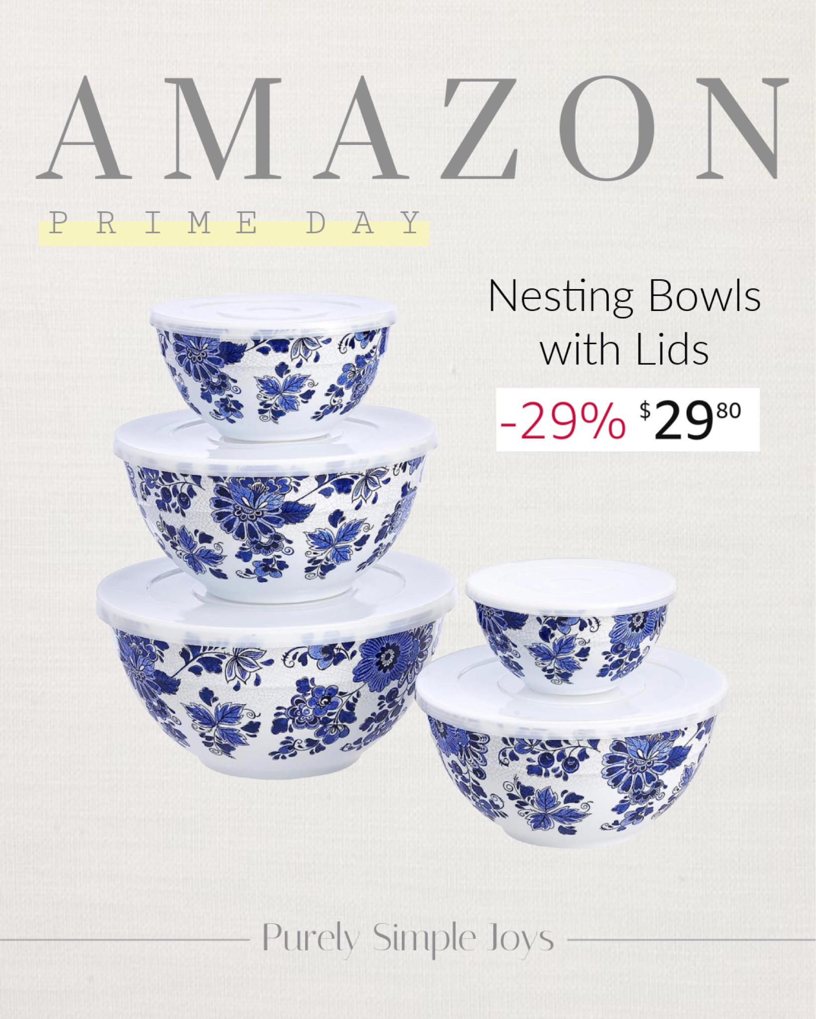 AMAZON PRIME DAY DEALS 
Nesting bowls with lids 
Blue and white mixing bowls 


#LTKxPrimeDay #LTKhome #LTKsalealert