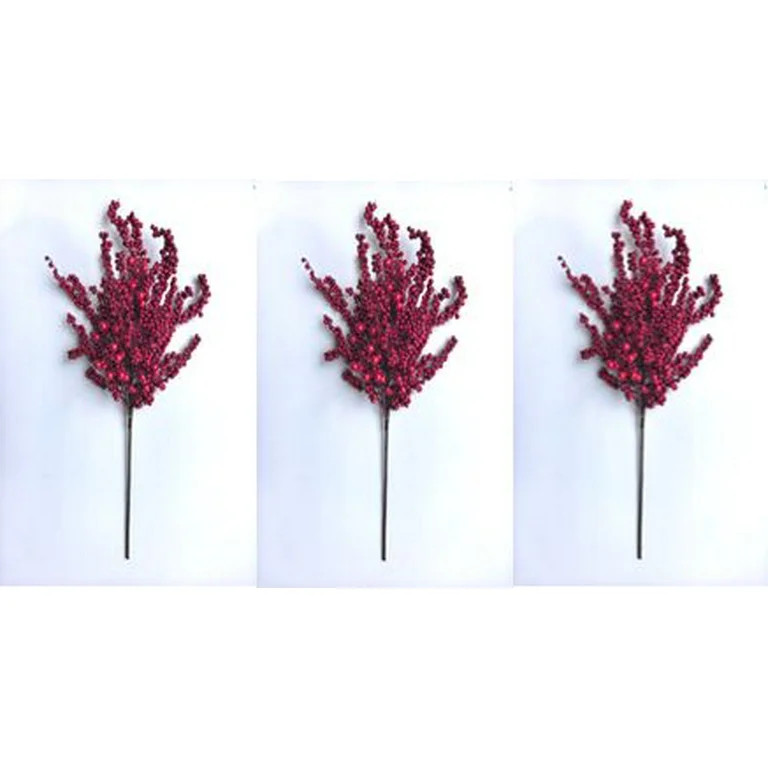 Red Berry Christmas Decoration Pick, 24 inches, 3 Piece, by My Texas House | Walmart (US)