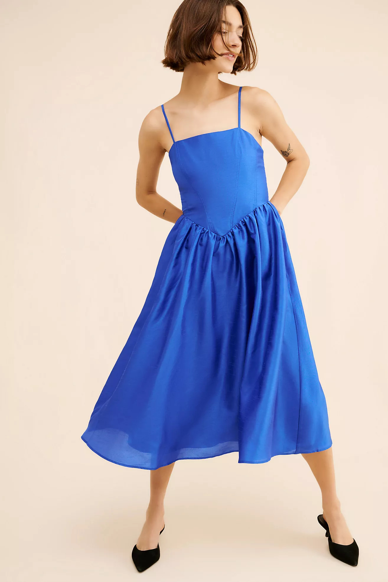 Hutch Midi Sleeveless Square-Neck Dress | Anthropologie (US)