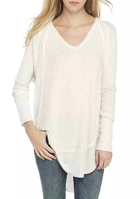 Free People Catalina V-Neck Thermal Sweatshirt | Belk