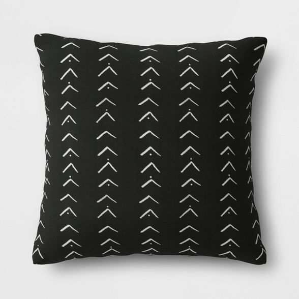 Oversize Vee Stripe Outdoor Throw Pillow DuraSeason Fabric™ Black - Opalhouse™ | Target