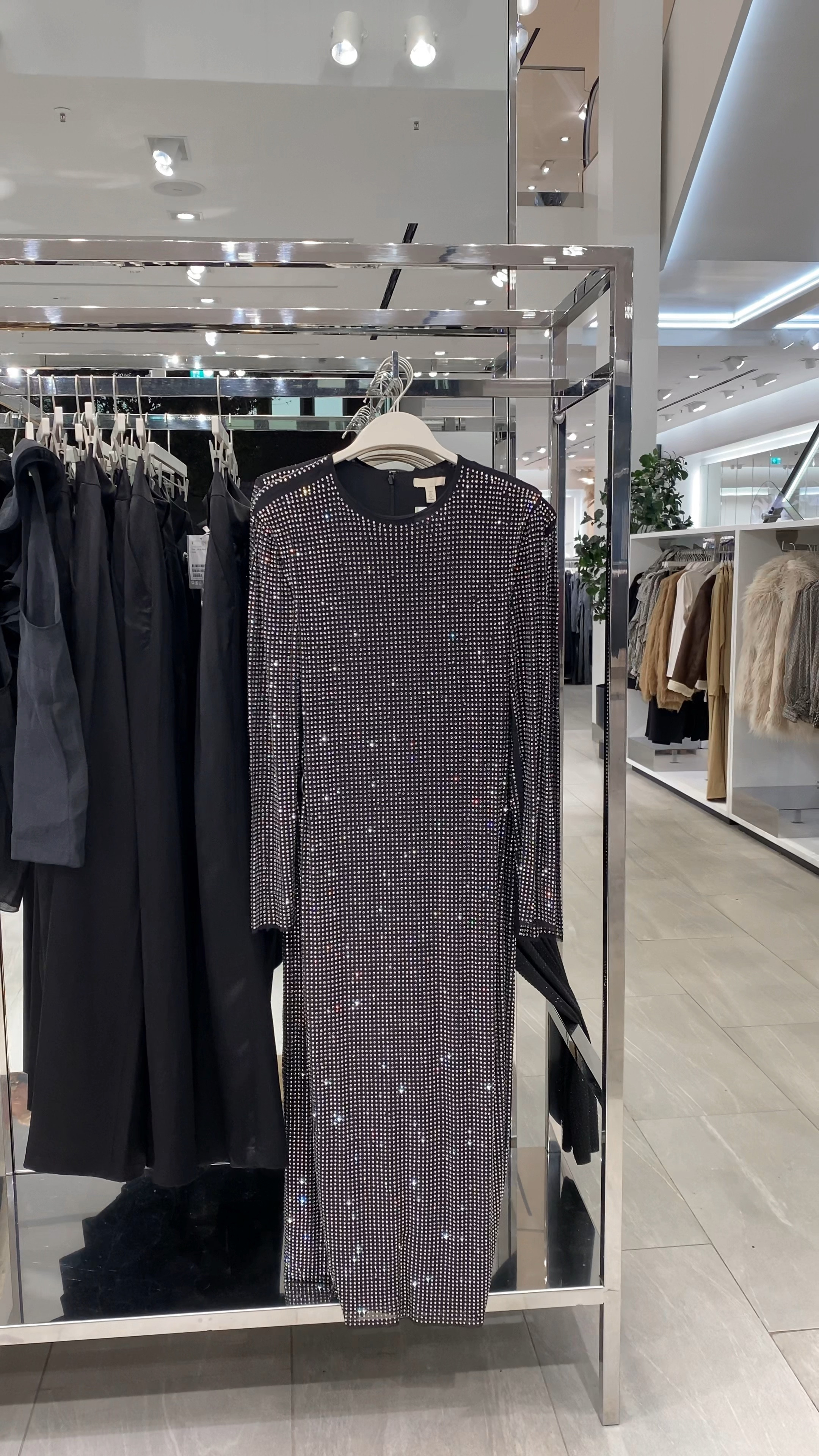 Rhinestone-embellished Dress - Black/rhinestones - Ladies