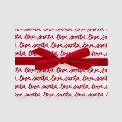 118"x30" 'Love Santa' Script Christmas Wrapping Paper Red/White - Sugar Paper™ + Target | Target