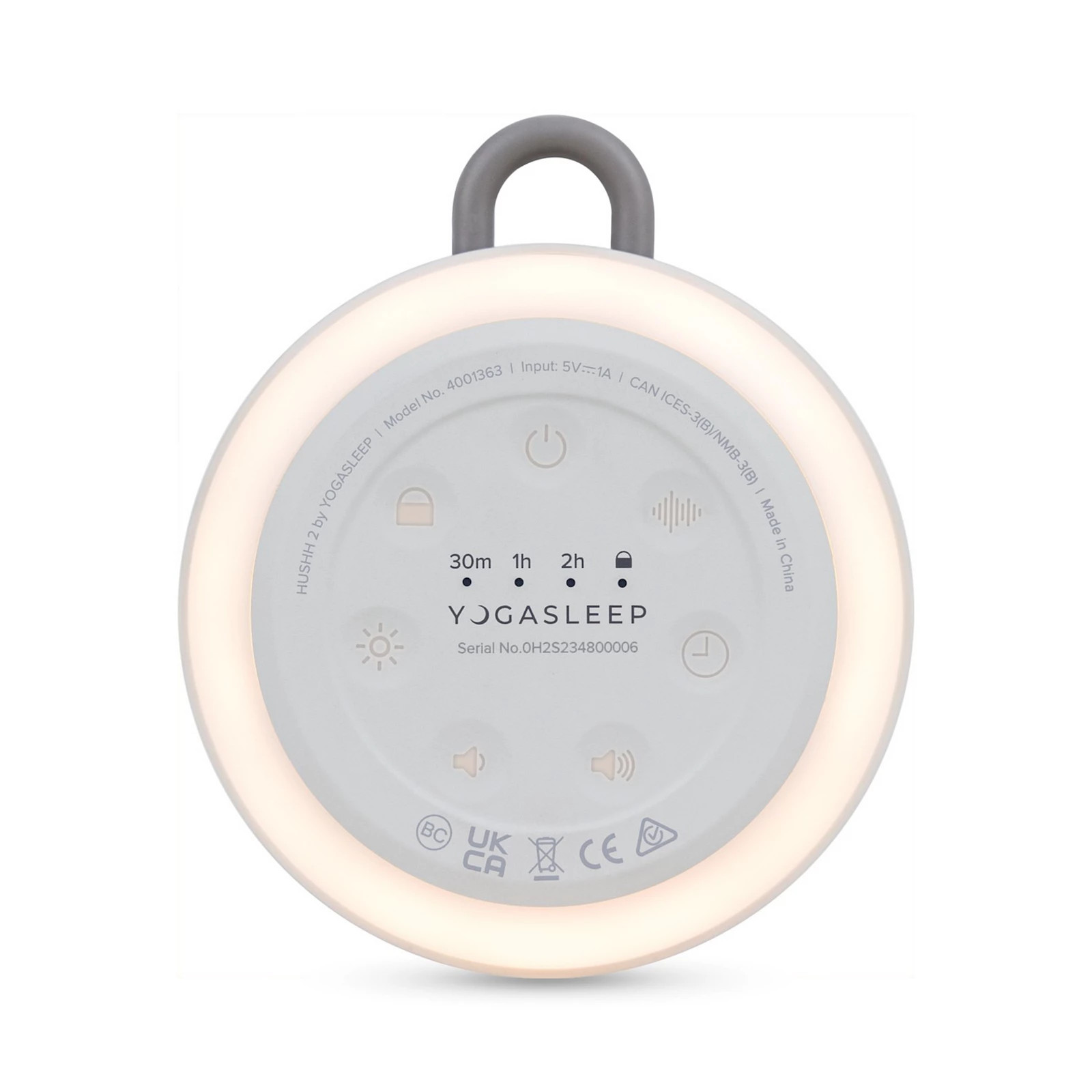 Yogasleep Hushh 2 Portable Sound Machine and Night Light, Grey | Kohl's