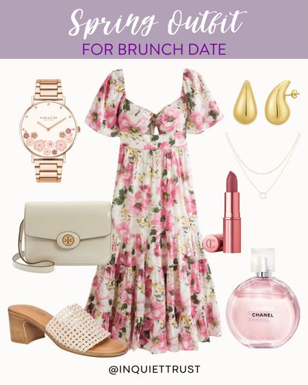 Get this charming pink floral midi dress for your brunch date! You can pair it with effortless sandals and a chic white handbag!
#springfashion #trendydresses #vacationoutfit #capsulewardrobe

#LTKSeasonal #LTKbeauty #LTKstyletip