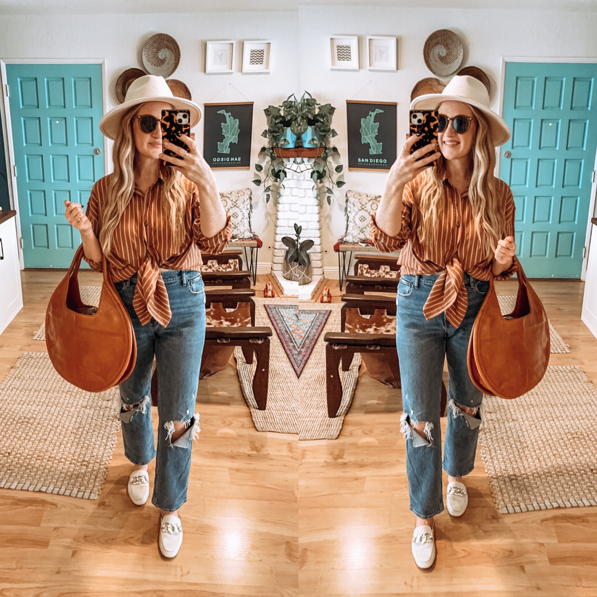 Fall button-down casual look 🧡 wearing size medium shirt and 28 jeans 

#LTKunder50 #LTKstyletip #LTKSeasonal