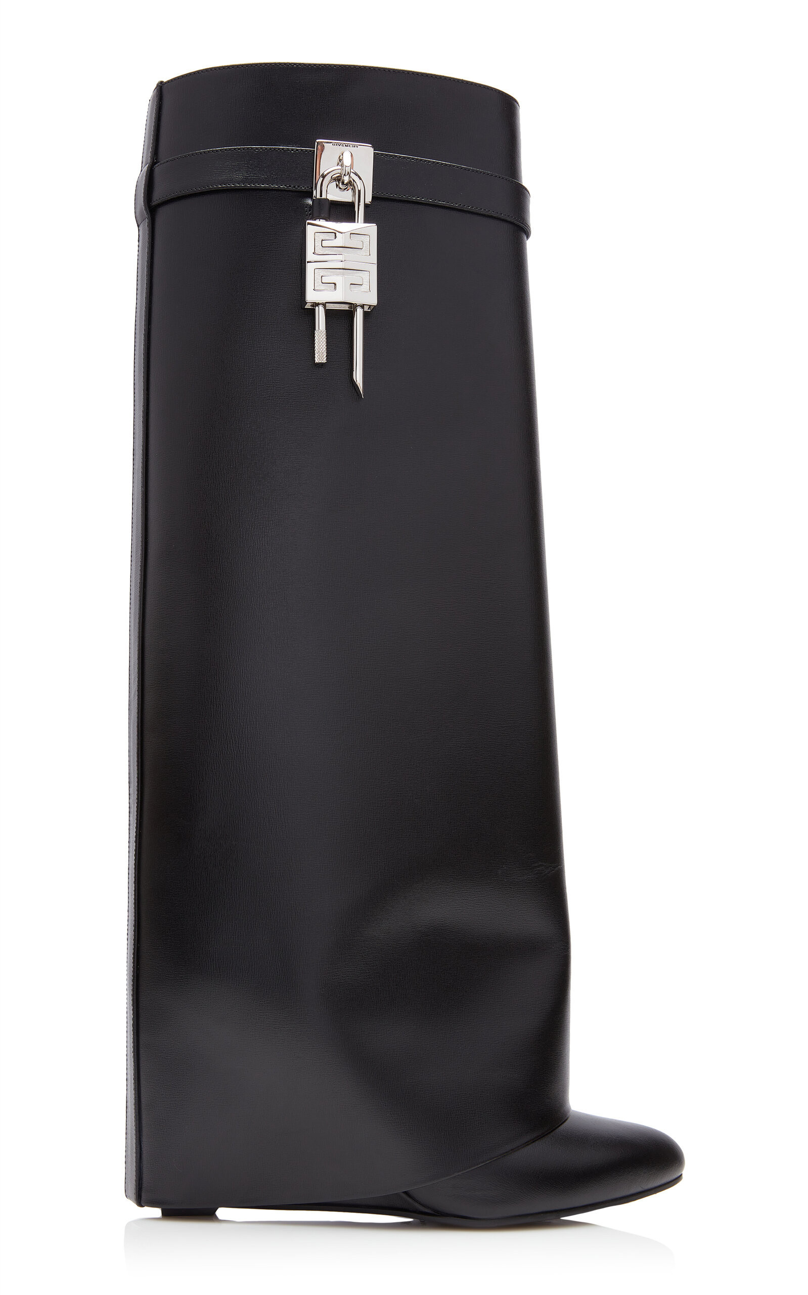 Givenchy - Shark Lock Wide-Fit Leather Pant Boots - Black - IT 39 - Moda Operandi | Moda Operandi (Global)