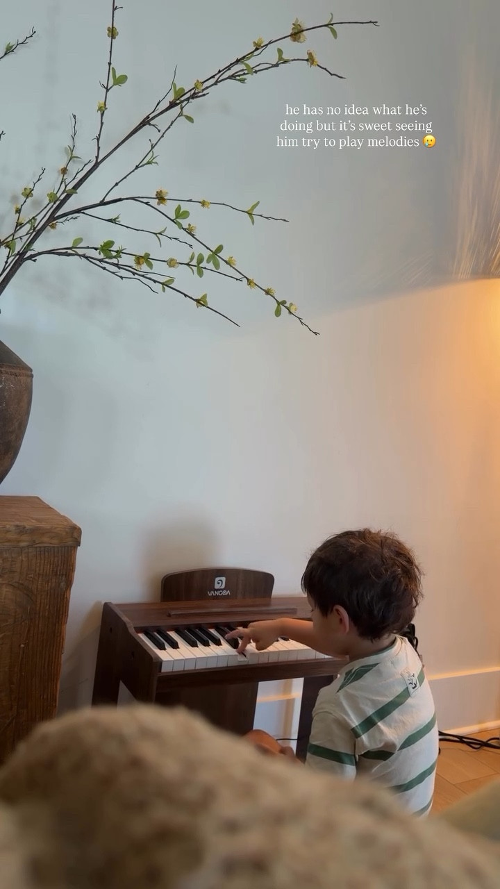 he has no idea what he’s doing but it’s sweet seeing him try to play melodies 🥲 he absolutely loves this little keyboard ! Great for ages up to 8 years old. 

#LTKKids