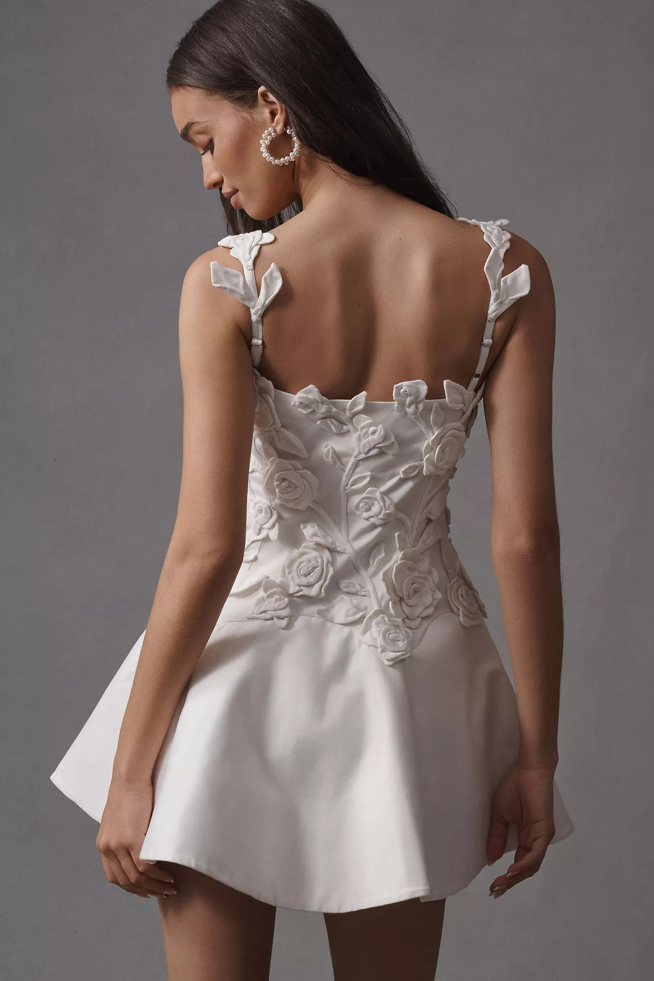 BHLDN Floral Appliqué Fit-and-Flare Mini Dress | Anthropologie (US)