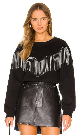 Tassel Jaine Sweatshirt in Black | Revolve Clothing (Global)
