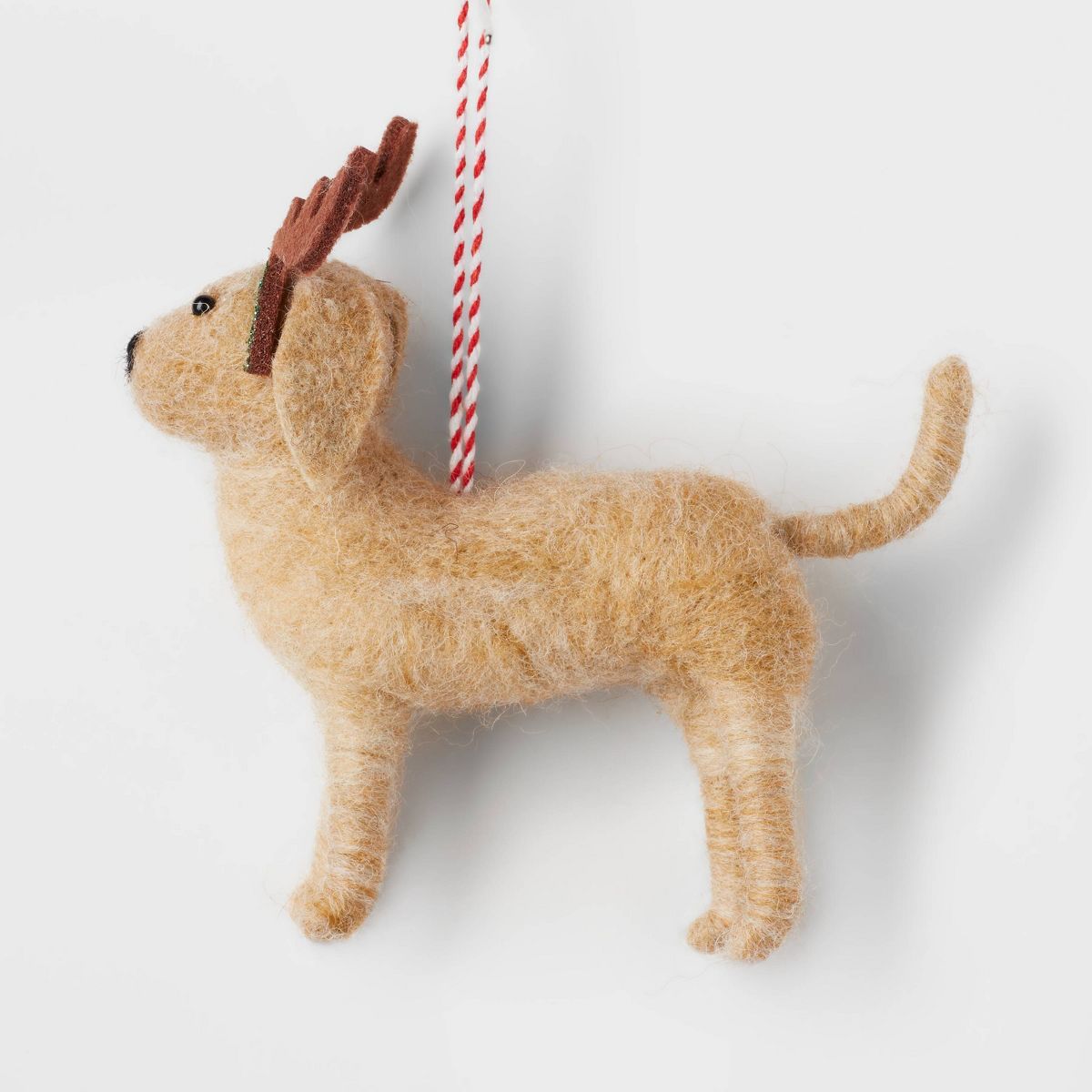 Felted Wool Labrador Retriever Dog Wearing Antlers Christmas Tree Ornament Yellow - Wondershop™ | Target