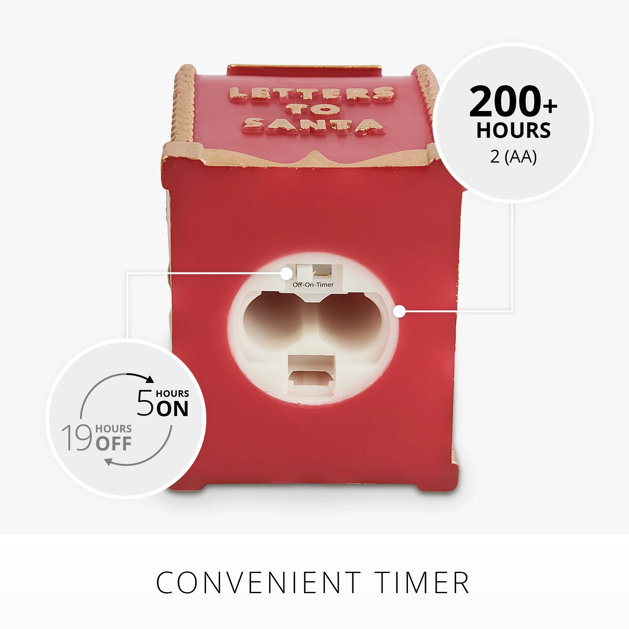 Holiday Red Flamless Candle Santa Mailbox | Luminara