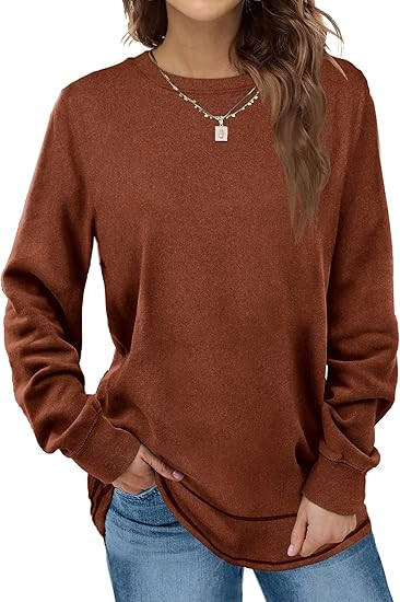 Dofaoo Sweatshirts for Women Crewneck Long Sleeve Shirts Tunic Tops for Leggings Fall Fashion Win... | Amazon (US)