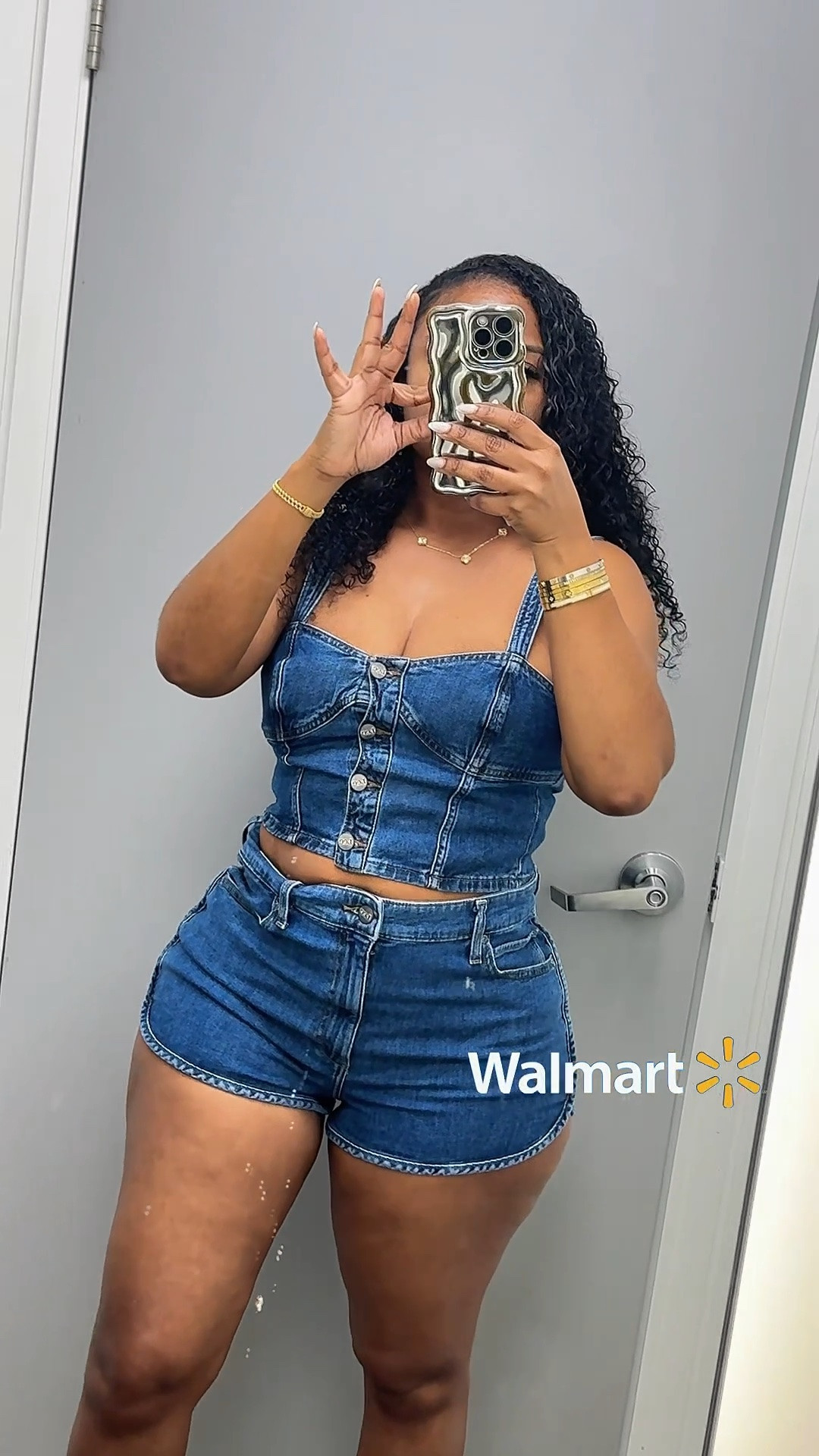 Walmart denim Set Find 

✨ Denim on denim done right! ✨
I’m wearing a size 8 shorts and snall top 
162lb 5”3 

These Kacey Lee High Rise Shorts are giving effortless summer style. The fit is comfortable, and perfect for everything from weekend  events to summer concerts. Pair them with the matching denim bustier top for a chic head-to-toe look that turns heads! 💙 
Summer outfit 


📍Wearing Kacey Lee Women’s High Rise Shorts (Sizes 0–18)
✔️ High-rise fit
✔️ Comfortable stretch
✔️ Easy to dress up or down
✔️ Perfect summer staple

#LTKU #LTKgrwm #LTKootd