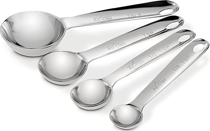 All-Clad 59918 Stainless Steel Measuring Spoon Set, 4-Piece, Silver | Amazon (US)