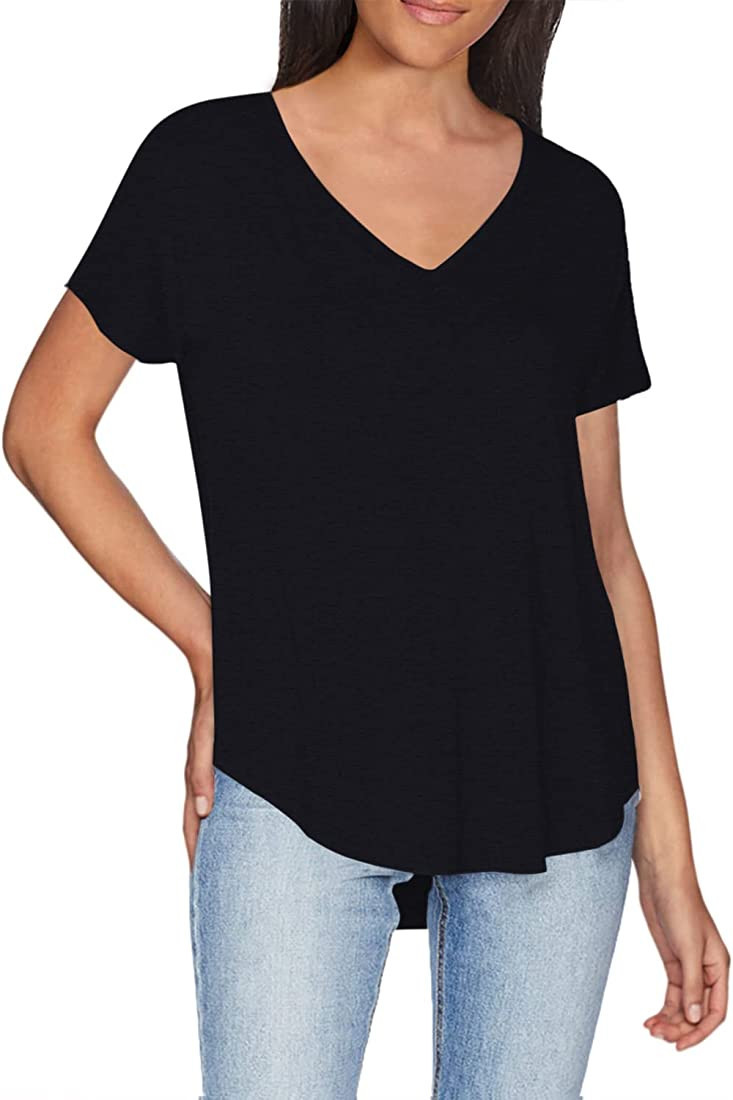 Daily Ritual Women's Jersey Relaxed-Fit Short-Sleeve V-Neck Longline T-Shirt | Amazon (US)