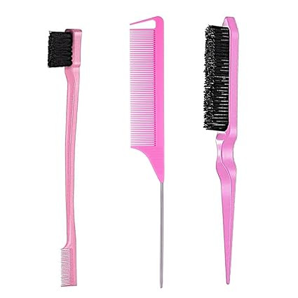 3 Pieces Hair Styling Comb Set Teasing Hair Brush Rat Tail Comb Edge Brush for Edge&Back Brushing... | Amazon (US)