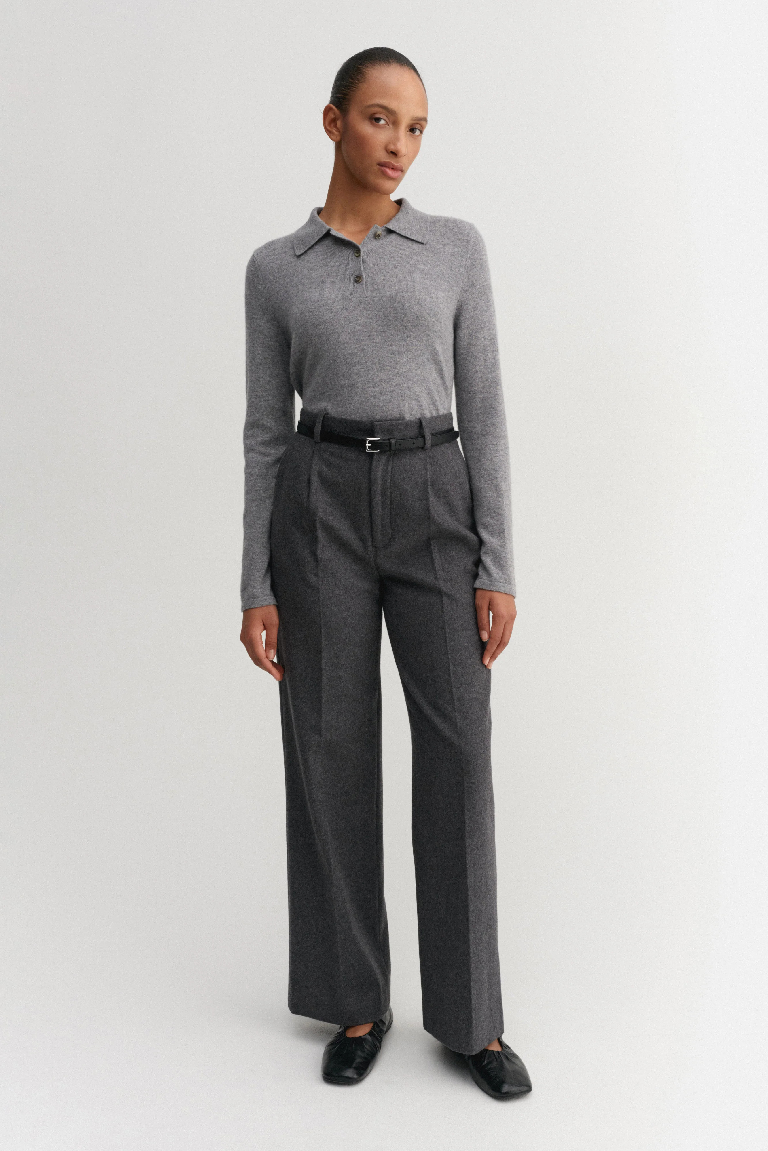 Minou Collar Sweater, grey | Almada Label