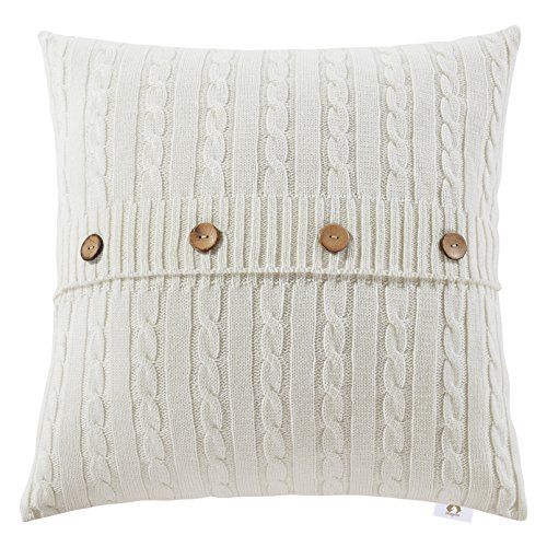Zuanma single cable cotton knit throw pillow case cushion cover 18 x18 Home Decor Super Soft Warm Co | Amazon (US)