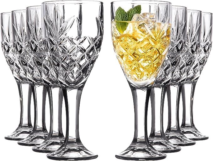 Royalty Art Vintage Highball Goblet Glassware Set, 8 Tumbler Glasses, Decorative Chalice Kinsley ... | Amazon (US)