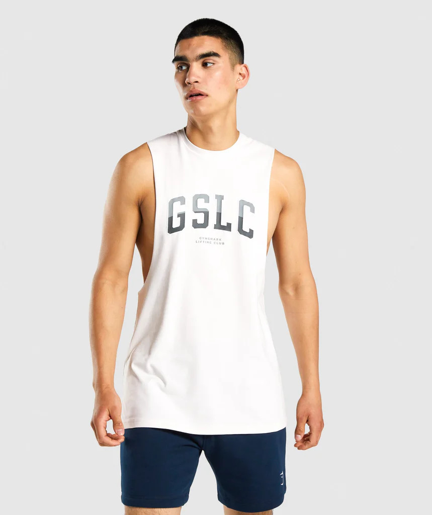 Gymshark GSLC Collegiate Drop Arm Tank - Cream | Gymshark (Global)