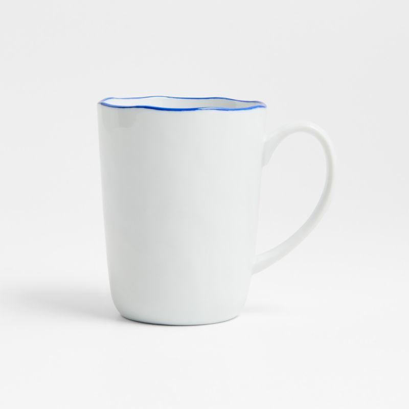 Mercer Blue Rim Ceramic Mug + Reviews | Crate & Barrel | Crate & Barrel