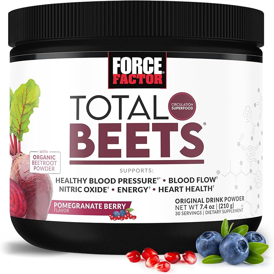 Force Factor Total Beets Drink Mix Superfood Powder with Nitrates to Support Circulation, Blood F... | Amazon (US)