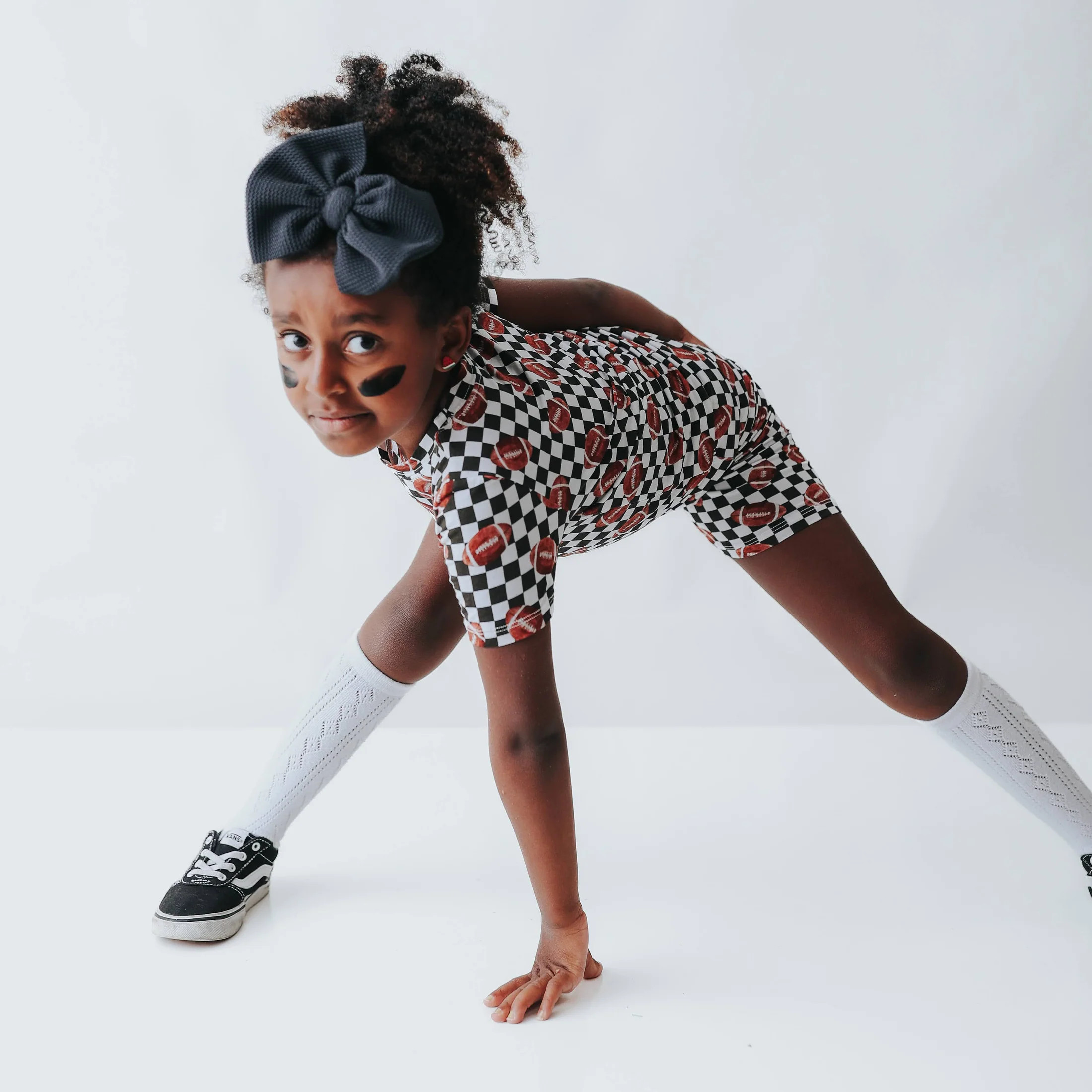 CHECKERED FOOTBALL DREAM SHORT SET | Dream Big Little Co.